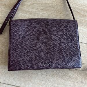 AUX Pebbled Leather Shoulder Bag (Auxiliary — Leather)